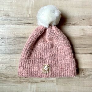 Columbia Soft Pink Beanie with White Pom